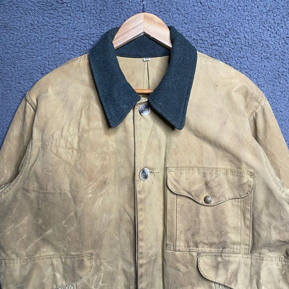FILSON Upland Hunting Jacket MEN’S LARGE 44 Heavy Wax Cotton Canvas USA Made - Picture 15 of 16